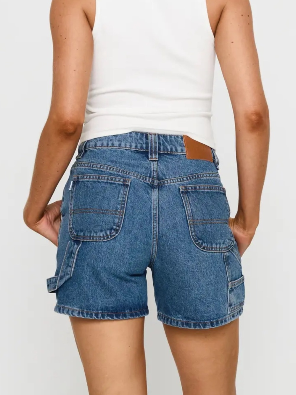Princess Polly Lou Denim Carpenter Shorts Size 2